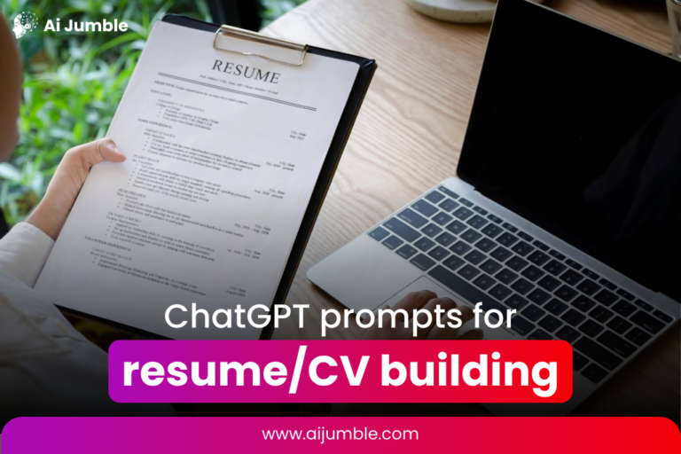 ChatGPT prompts for resume/CV building, ai jumble