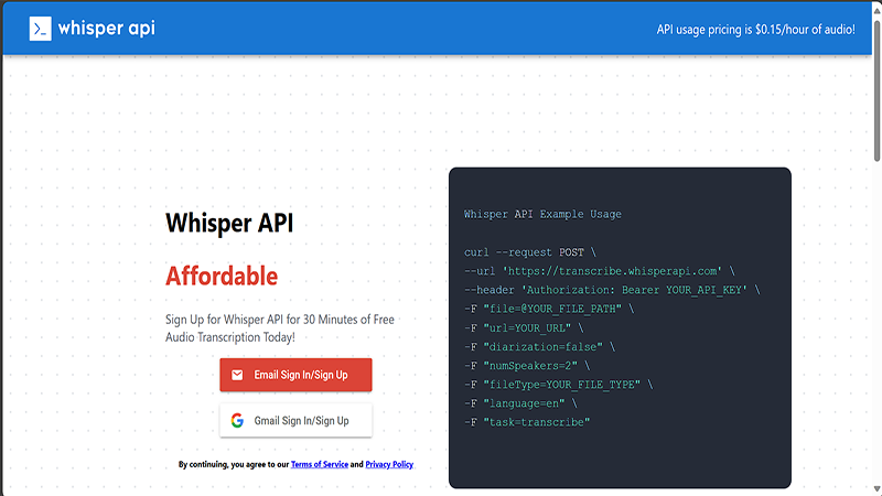 Whisper API