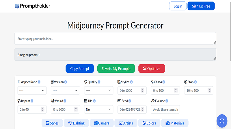 MidJourney Prompt Helper