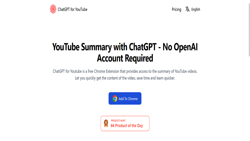 ChatGPT for Youtube