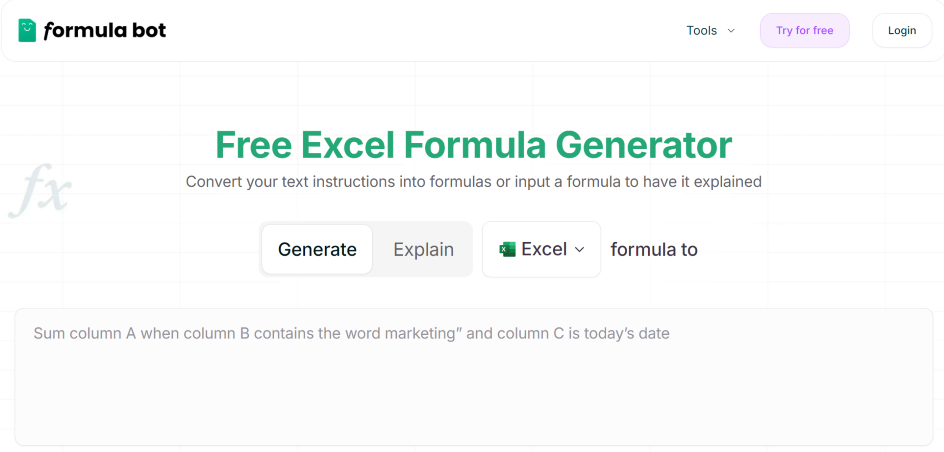 Excel Formula Bot