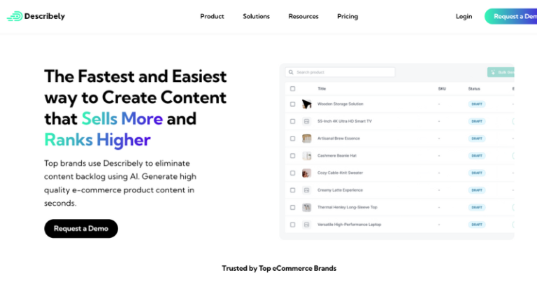 Describely.ai website UI